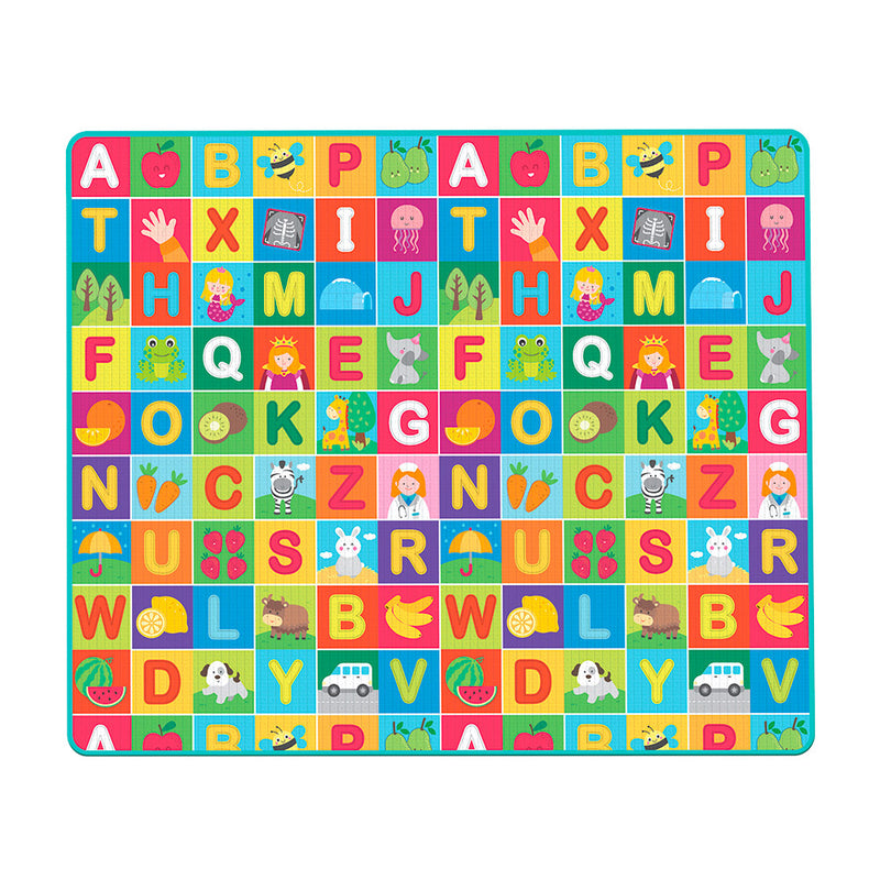 Tappeto Morbido per Bambini 200x160 cm Arrotolabile Doppia Grafica Multicolore-2