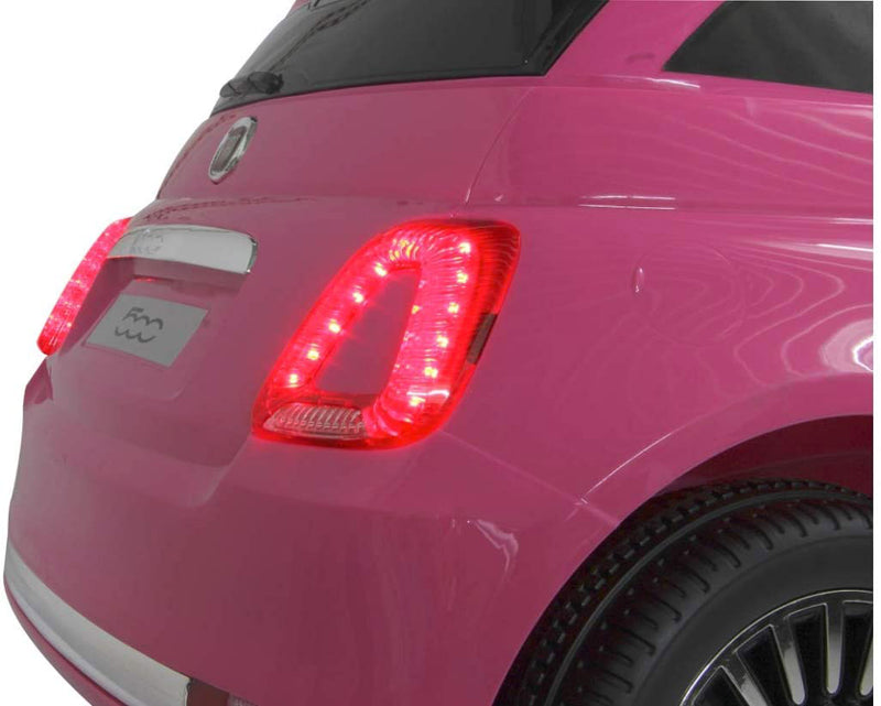 Macchina Elettrica per Bambini 12V Fiat 500 Rosa-6