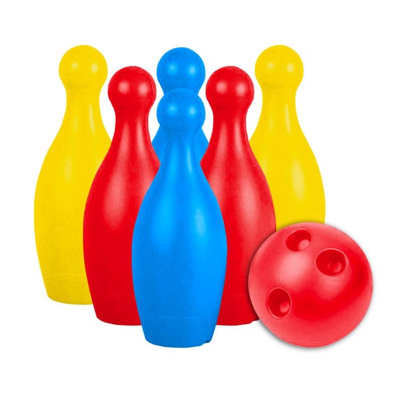 Gioco Bowling per Bambini con Birilli H19 cm 1 Boccia Ø10 cm in Plastica Multicolore-1