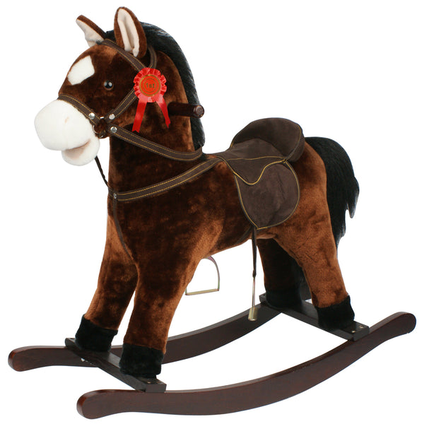 prezzo Cheval à bascule pour enfants en peluche avec sons marron foncé