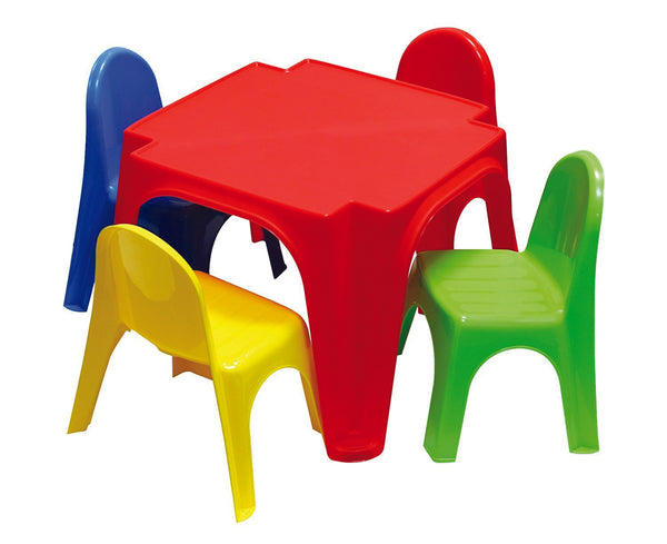 Ensemble table avec 4 chaises pour enfants en plastique multicolore prezzo