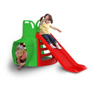 Scivolo per Bambini 180x180x98 cm con Tunnel in Plastica Rosso e Verde -1