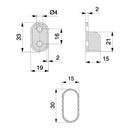 Set 2 Bastoni Appendiabiti per Armadi Ovali 95 cm in Alluminio Emuca Anodizzato opaco-4