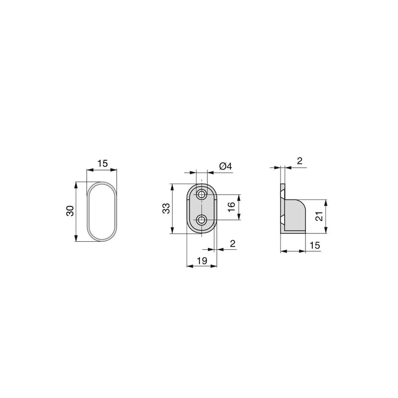 Kit Tubo per Armadio 30 x 15 mm Acciaio L 1,15 m Cromato Brillo Acciaio e Zama Emuca-2