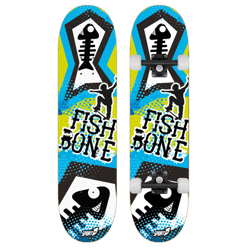 Skateboard con Tavola 80 cm in Legno Concava Double Drago Fish Grab-3