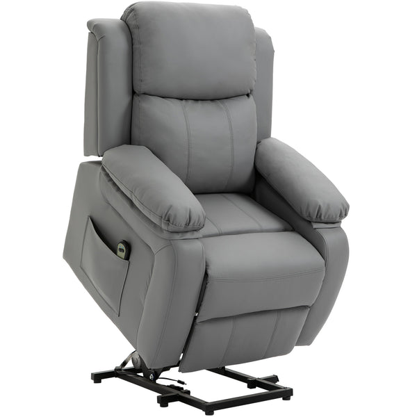 online Fauteuil Releveur Electrique 1 Moteur en Simili Cuir Gris