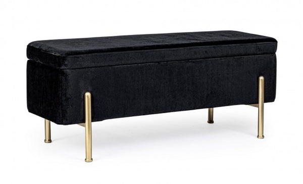 Banquette bout de lit 2 places 110x42x42 cm avec rangement Irina noir sconto