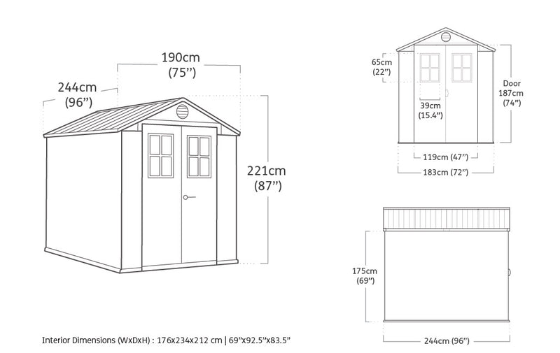 Casetta da Giardino Porta Attrezzi 190x244x221 cmin Evotech+ Keter Darwin 6x8 Marrone-5