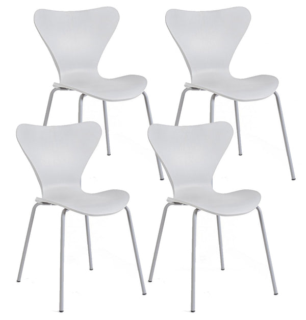 sconto Lot de 4 Chaises 50x49,5x82 cm en Plastique Gris Clair