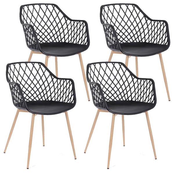 acquista Lot de 4 Chaises 58x54x85,5 cm en Plastique Noir