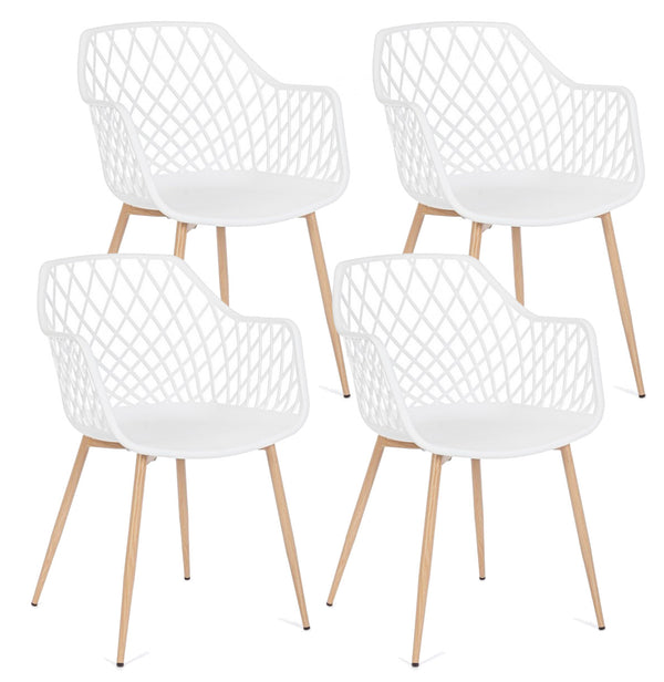 acquista Lot de 4 Chaises 58x54x85,5 cm en Plastique Blanc