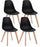 Lot de 4 Chaises 51,5x46,5x86 cm en Plastique Noir