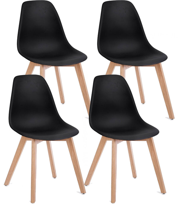 Lot de 4 Chaises 51,5x46,5x86 cm en Plastique Noir prezzo