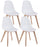 Lot de 4 Chaises 51,5x46,5x86 cm en Plastique Blanc