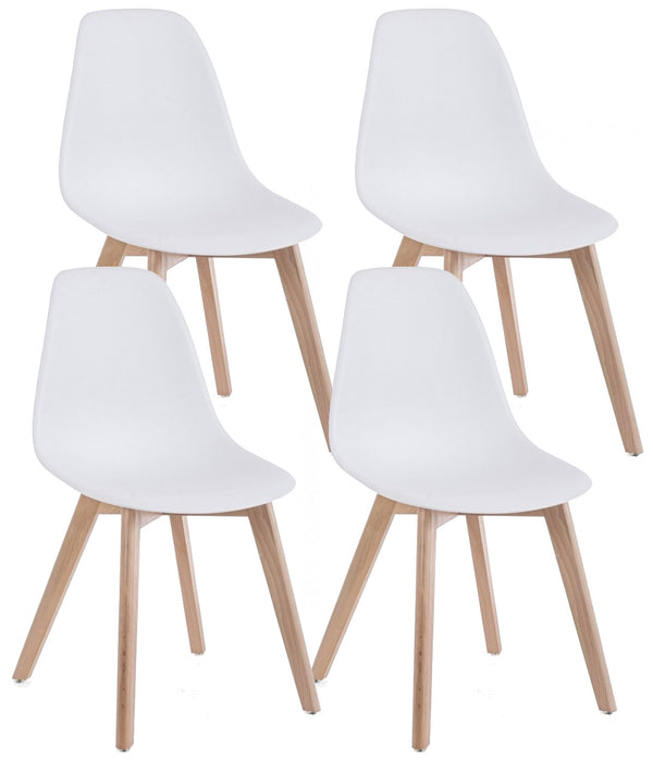 sconto Lot de 4 Chaises 51,5x46,5x86 cm en Plastique Blanc