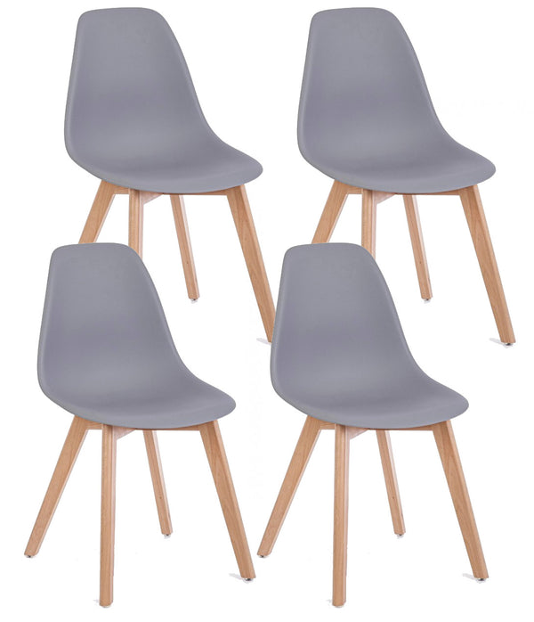 Lot de 4 Chaises 51,5x46,5x86 cm en Plastique Gris prezzo