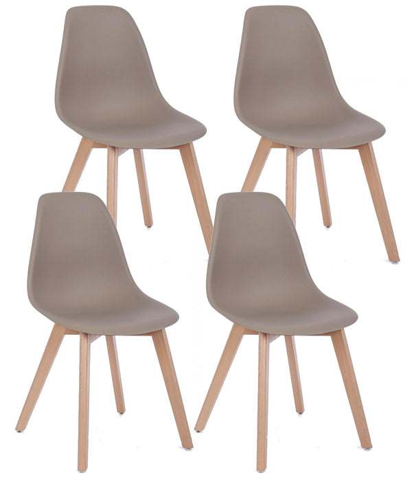 sconto Lot de 4 Chaises 51,5x46,5x86 cm en Plastique Gris Tourterelle