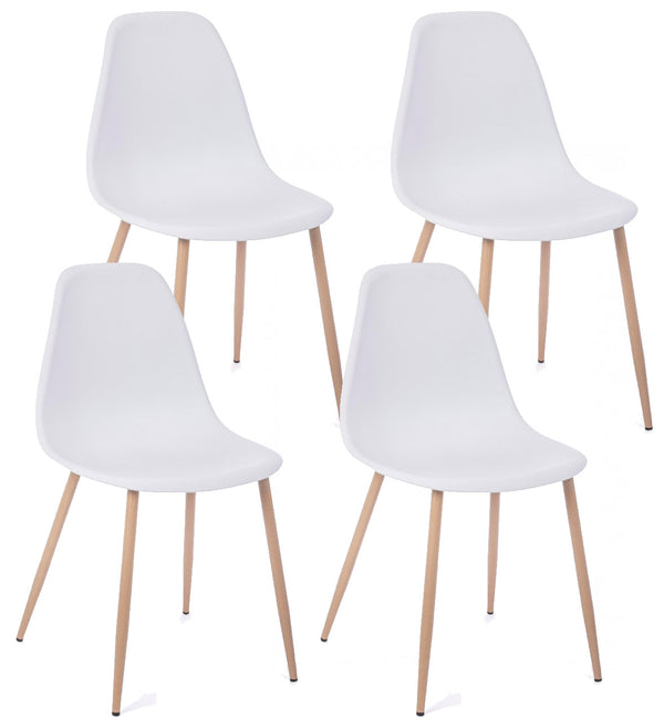 Lot de 4 Chaises 53x46x82 cm en Polypropylène Blanc sconto