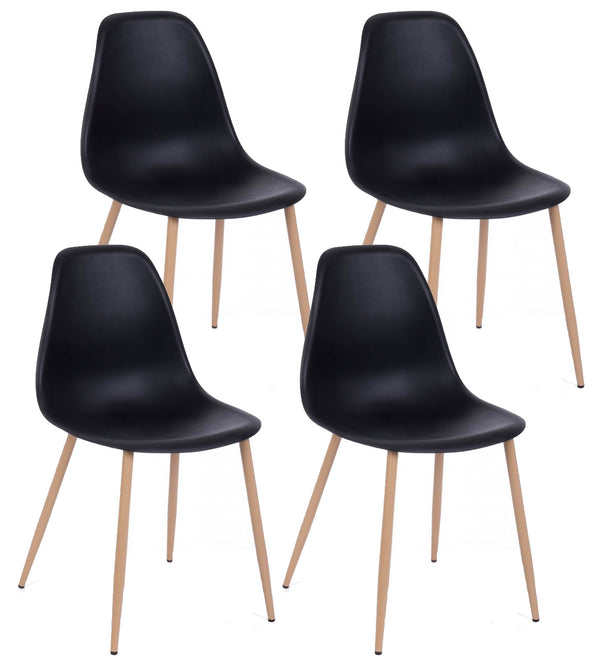 Lot de 4 Chaises 53x46x82 cm en Polypropylène Noir prezzo