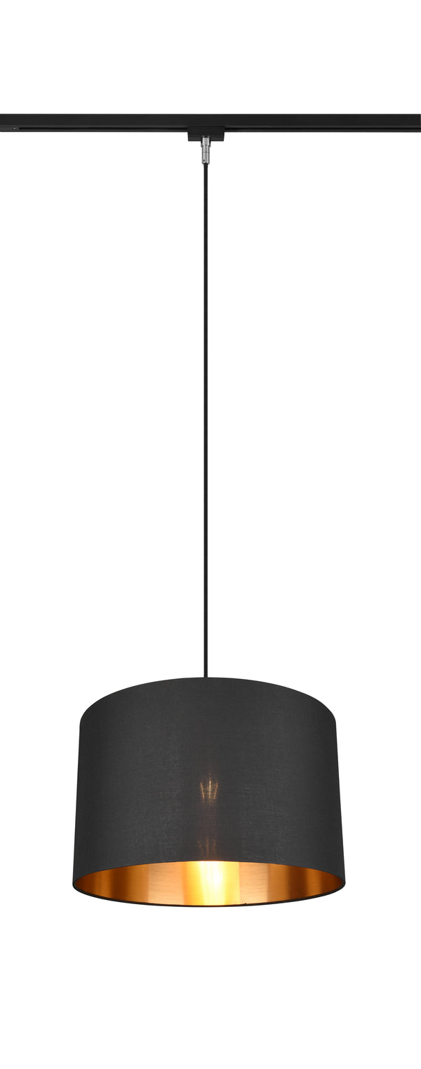 prezzo Lampe à suspension d'intérieur E27 en tissu noir doré