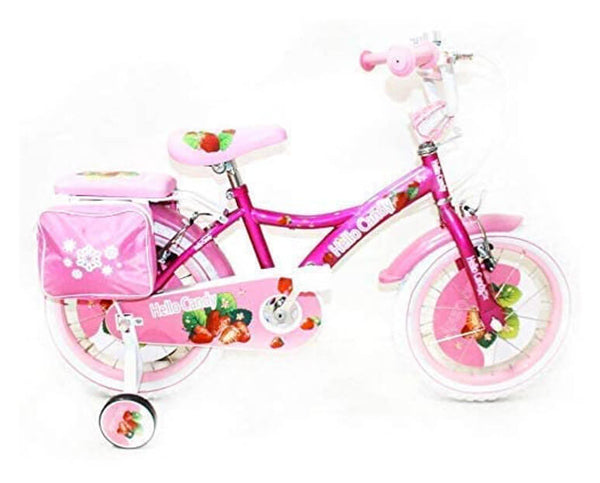 Vélo Fille 12" 2 Freins avec Panier et Sacoches Latérales Fuchsia online