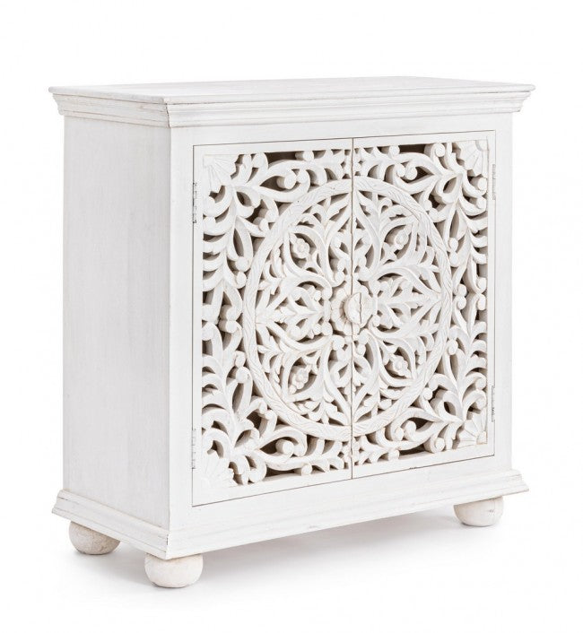 Credenza 2 Ante 96x43x98 cm in Legno Bianco-1