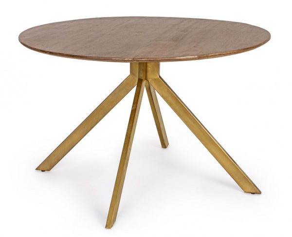 Table à Manger Ø120x76 cm en Acier et Bois prezzo