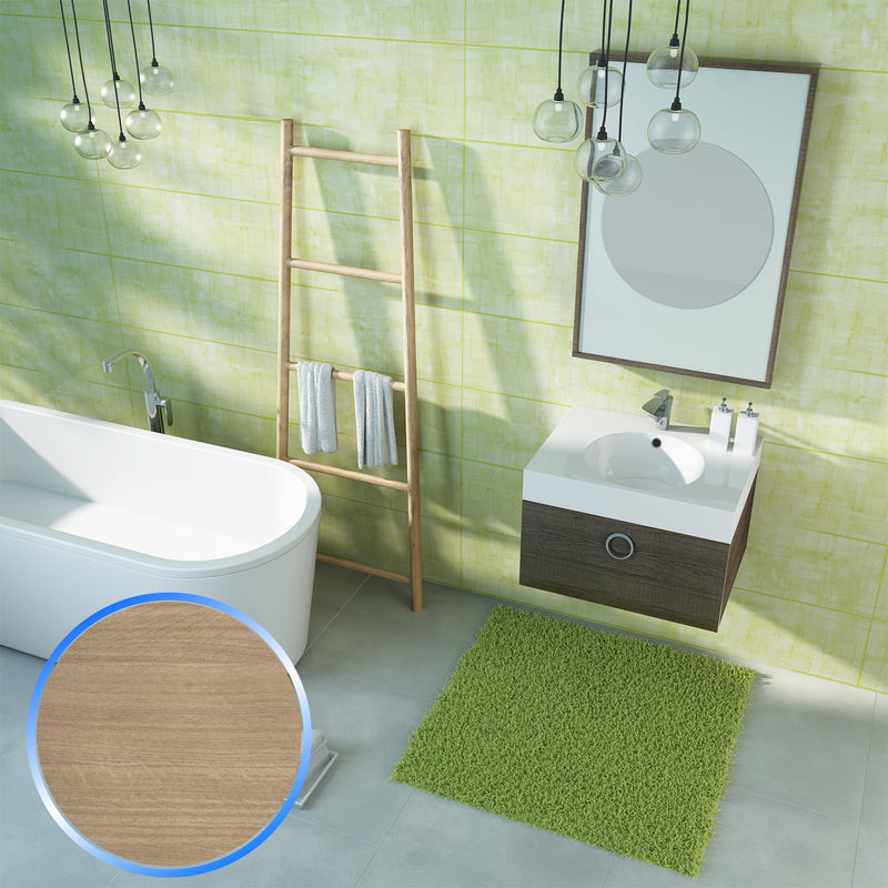 Mobile da Bagno Sospeso in Legno Rovere Chiaro 60cm Fosterberg Nizza 1-2