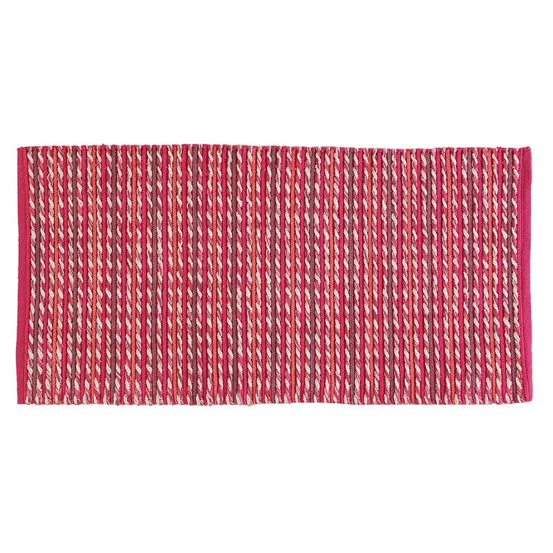 Tappeto Bagno in Cotone Ciniglia con Antiscivolo Fucsia Feridras Twist-2