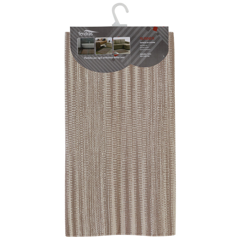 Tappeto Bagno in Cotone Beige Feridras Runner-1