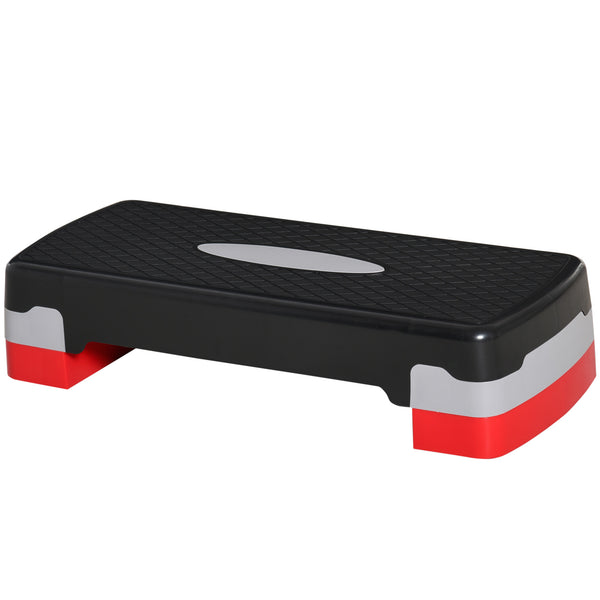 Step Fitness per Aerobica 68x29xh10-15 cm Altezza Regolabile in Plastica Nero e Rosso online