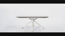 Table Extensible 160/240x90x76 cm en Métal avec Plateau en Céramique sur Verre Marbre Blanc