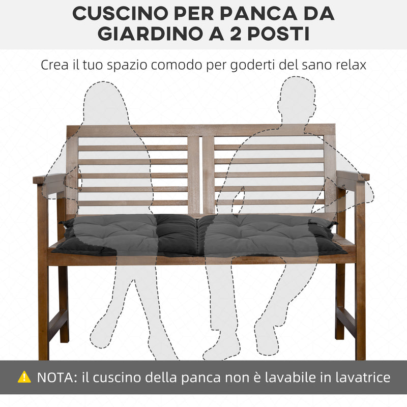 Cuscino per Sedie da Giardino 100x50 cm con Laccetti in Poliestere Nero-4