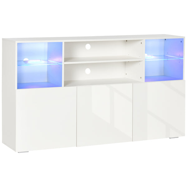 Mobile TV 160x35x91 cm Max 65” in Vetro Bianco Lucido acquista