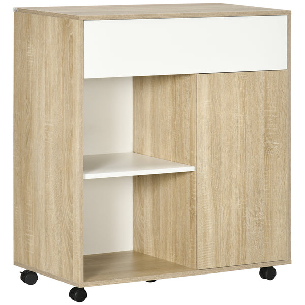 acquista Carrello da Cucina 81x39,6x90,3 cm con Ruote in Legno Naturale