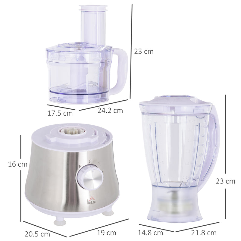 Frullatore 2 Velocità 20,5x19x16 cm 500W con Caraffa Bianco-3