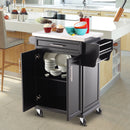 Carrello da Cucina con Piano in Acciaio Nero 83.5x45.7x90.5 cm -2