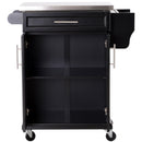 Carrello da Cucina con Piano in Acciaio Nero 83.5x45.7x90.5 cm -4