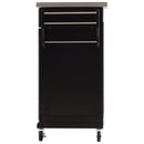 Carrello da Cucina con Piano in Acciaio Nero 83.5x45.7x90.5 cm -5