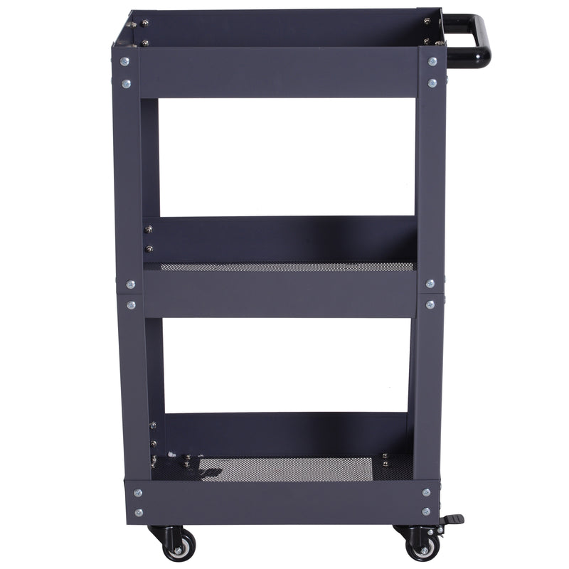 Carrello in Acciaio 3 Ripiani Nero 43.5x28x78 cm -5