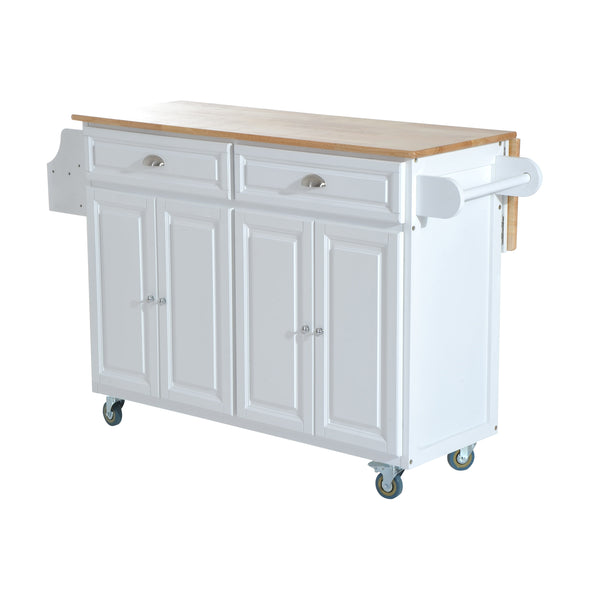 Chariot de Cuisine Armoire à Roulettes en Bois de Pin Blanc 146x75x91,5 cm sconto