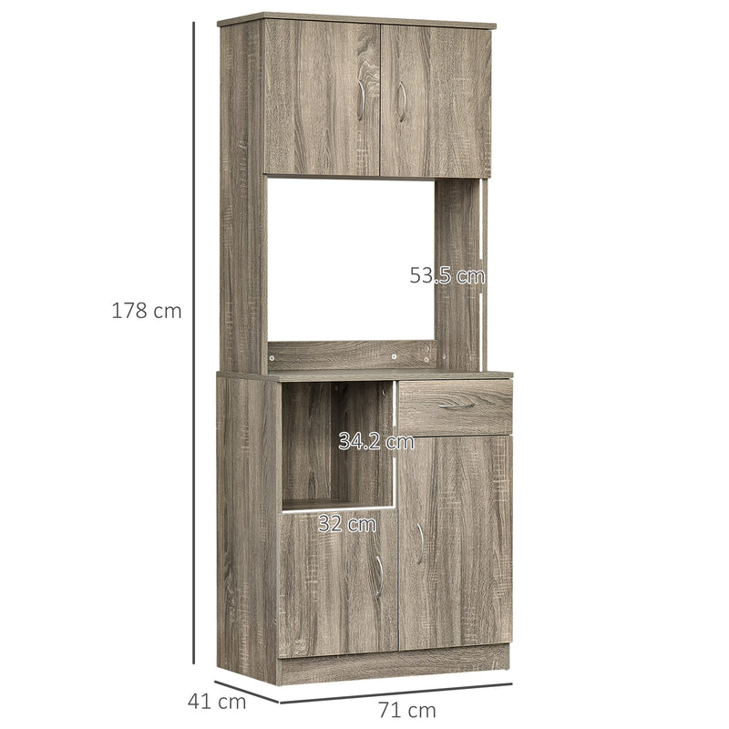 Credenza Moderna Alta 71x41x178 cm in Legno truciolare Grigio-3