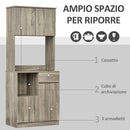 Credenza Moderna Alta 71x41x178 cm in Legno truciolare Grigio-4