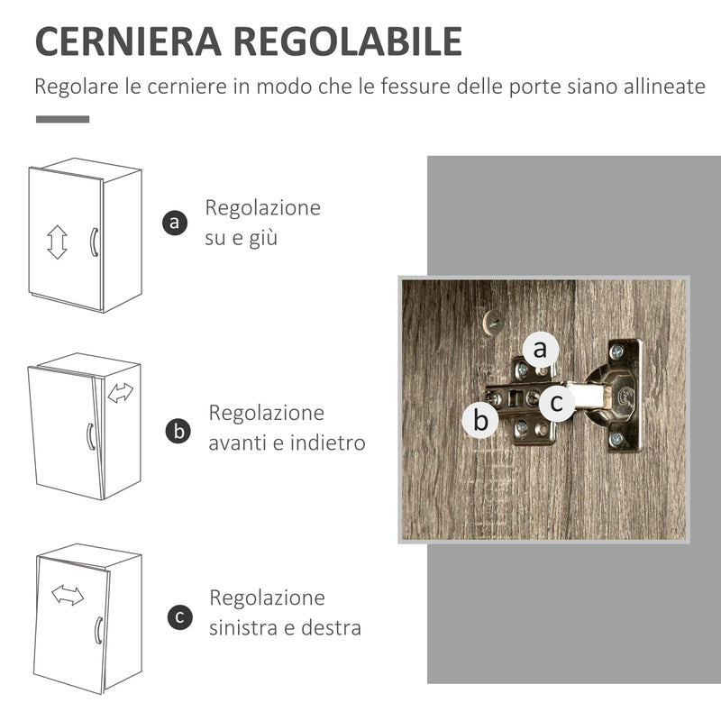 Credenza Moderna Alta 71x41x178 cm in Legno truciolare Grigio-8