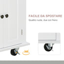 Carrello da Cucina Portavivande con Cassetti e Portaspezie 111x44,5x82,5 cm in Legno Bianco-7