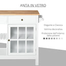 Mobiletto Carrello da Cucina 116,5x48x86,5 cm in MDF con Cassetti e Mensole  Bianco-5