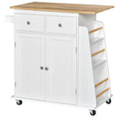 Carrello da Cucina Portaspezie a 3 Livelli e 4 Ruote 89x45x89 cm in MDF e Truciolato Bianco-1