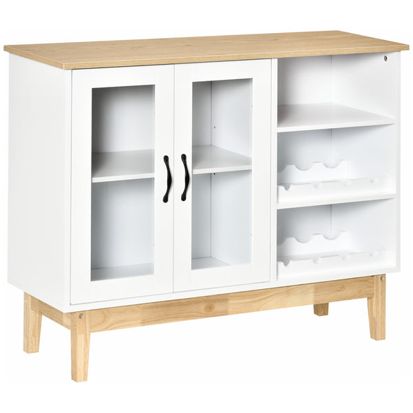 Buffet avec Cellier 3 Étagères 103x34x80 cm en MDF et Aggloméré Blanc sconto