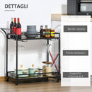 Carrello da Cucina 79,5x38x80 cm in Stile Industriale Marrone Rustico-5