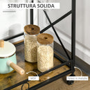 Carrello da Cucina 79,5x38x80 cm in Stile Industriale Marrone Rustico-7